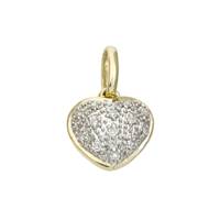 14KY 9mm 5pts/13pcs Heart Charm Style C