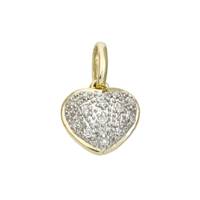 14KY 9MM 5PTS/13PCS HEART CHARM STYLE C