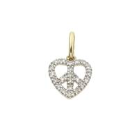 14KY 10mm 9pts/22pcs Heart Of Peace Charm