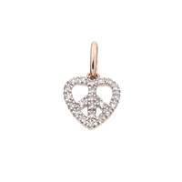 14KR 10mm 9pts/22pcs Heart Of Peace Charm