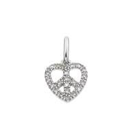 14KW 10mm 9pts/22pcs Heart Of Peace Charm