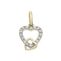 14KY 10mm 6pts/15pcs Heart Charm Style D