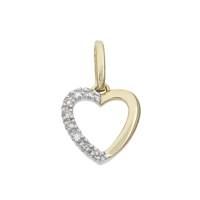 14KY 10mm 3pts/8pcs Heart Charm Style E