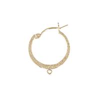 GF 19MM/1R TEXTURED HOOP CLICK EARRING WITH RING