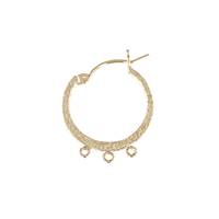 GF 19MM/3R TEXTURED HOOP CLICK EARRING WITH RING