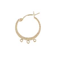 GF 22MM/3R TEXTURED HOOP CLICK EARRING WITH RING