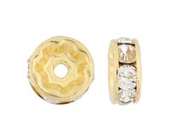 6MM GOLD PLATED CRYSTAL ROUND RONDELLE