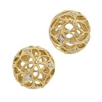 10mm Cubic Zirconia Filigree Round Bead