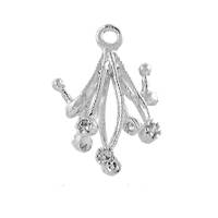 8mm Rhodium Plated Cubic Zirconia Filigree Bail