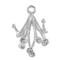 10mm Rhodium Plated Cubic Zirconia Filigree Bail