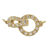 Vermeil 17X11mm Cubic Zirconia Circle Fold Over Clasp