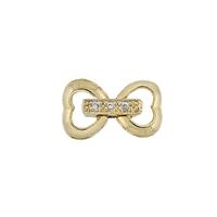 Vermeil 12X7mm Cubic Zirconia Heart Fold Over Clasp