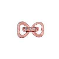 12X7mm Cubic Zirconia Heart Fold Over Clasp