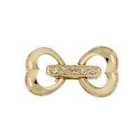16X9mm Cubic Zirconia Heart Fold Over Clasp