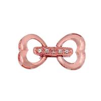 16X9mm Cubic Zirconia Heart Fold Over Clasp
