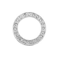 Rhodium Sterling Silver 15mm Rhodium Plated Cubic Zirconia Circle Connector