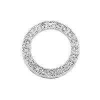 15mm Rhodium Plated Cubic Zirconia Circle Connector