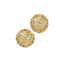 Vermeil 6mm Cubic Zirconia Filigree Round Bead