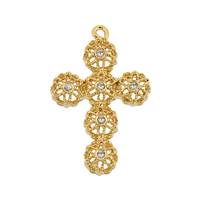 13X9mm Cubic Zirconia Filigree Cross Charm