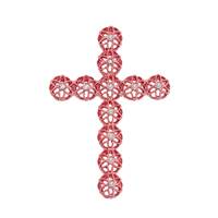 37X26mm Cubic Zirconia Filigree Cross Charm