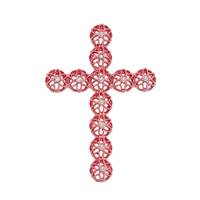 Rose Gold Vermeil 37X26mm Cubic Zirconia Filigree Cross Charm