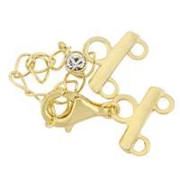 Vermeil 12mm Adjustable Bar Clasp With Cubic Zirconia Accent