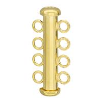 Vermeil 25X4mm Multi-Row Tube Clasp