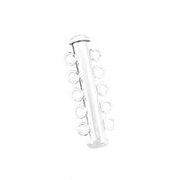 Rhodium Sterling Silver 5 Rows Multi-Row Tube Clasp 30X4mm