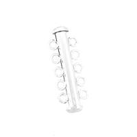 Rhodium Sterling Silver 5 Rows Multi-Row Tube Clasp 30X4mm