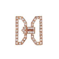 20X18mm Cubic Zirconia Multi-Strand Fold Over Clasp