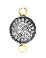 Rhodium Sterling Silver 35pts 11mm Diamond Circle Connector