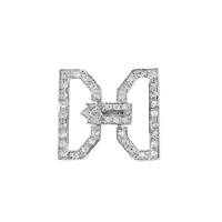 13mm Rhodium Plated Cubic Zirconia Multi-Strand Fold Over Clasp