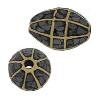 Gold Plated 14X10mm Black Diamond Bead Spacer