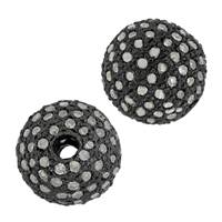 Rhodium Sterling Silver 45pts 6mm Diamond Ball Bead