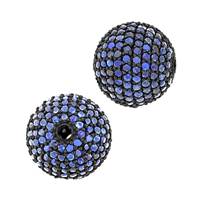 14KW 2.08cts 12mm Blue Sapphire Ball Bead