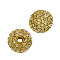 14KY 70pts 8mm Champagne Diamond Ball Bead