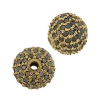 14KY 85pts 8mm Black Diamond Ball Bead