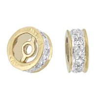 14KY 5MM 3PTS/7PCS DIAMOND ROUNDEL BEAD