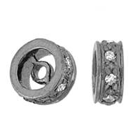 14K Black Rhodium 5mm 3pts/7pcs Diamond Roundel Bead