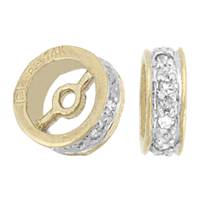 14KY 6mm 4pts/9pcs Diamond Roundel Bead