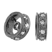 14K Black Rhodium 6mm 4pts/9pcs Diamond Roundel Bead