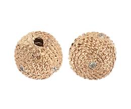 14KR 6mm 2.4pts/4pcs Diamond Bead