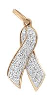 14KR 19mm 24pts/52pcs Breast Cancer Ribbon Charm