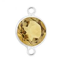 14KW Round Bezel Set Connector 5mm Citrine