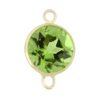 14KY 4mm Round Bezel Set ConnectorPeridot