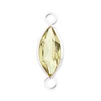 14KW 6X3mm Marquise Bezel Set ConnectorLemon Quartz