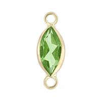 14KY 6X3mm Marquise Bezel Set ConnectorPeridot