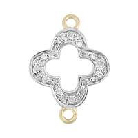 14KY 10mm 12dia. 5pts Diamond Flower Disc Connector