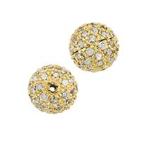 Vermeil 10mm Cubic Zirconia Ball Bead