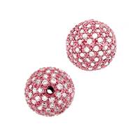 Rose Gold Vermeil 14mm Cubic Zirconia Ball Bead